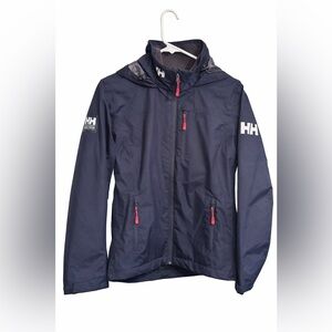 Helly Hansen Crew Hooded Jacket Navy Helly Tech Waterproof Mesh Lined
